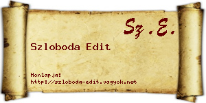 Szloboda Edit névjegykártya